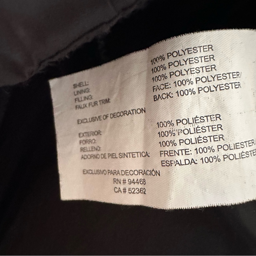 Nautica Puffer Jacket With Fur Lined Detachable Hood and Zipper Pockets Black,XS - Picture 10 of 13